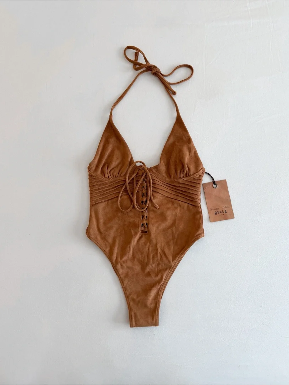 NWT Frankies Bikinis x Bella Hadid Barrel Suede One Piece Bikini